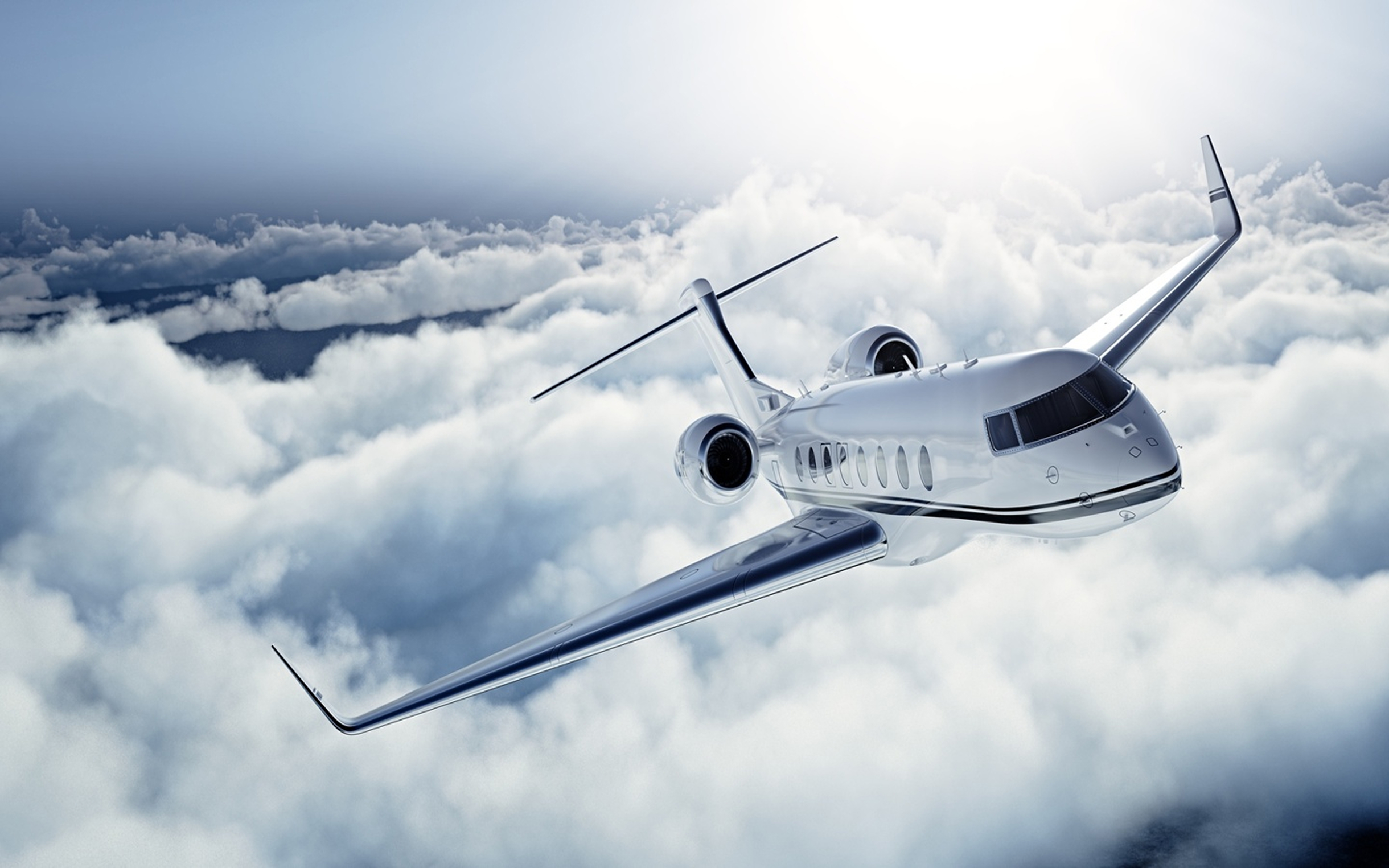 Privatjet in den Wolken